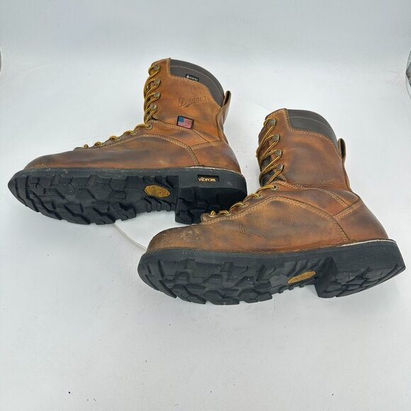 Danner Quarry USA 8" Alloy Toe Men Size 9.5 Brown Leather Waterproof Work Boot - Picture 7 of 13